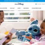 Screenshot der Website von shopdisney mit einem Bild von einem Vater mit seiner kleinen Tochter beim Spielen