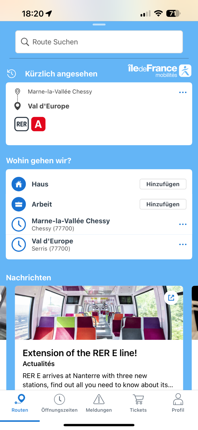 Screenshot der neuen iPhone App der IDF Mobiletés