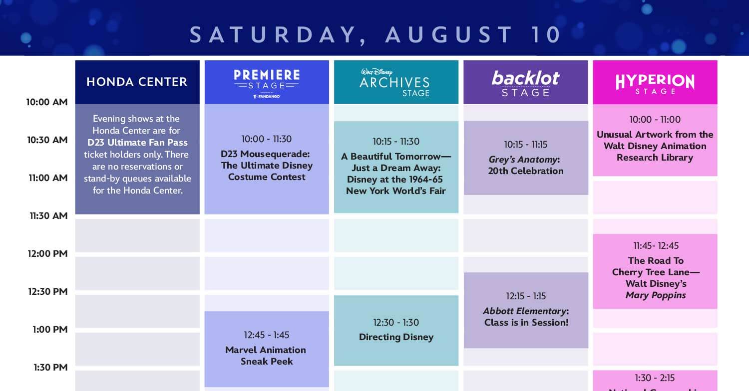 D23 Fan Event 2024 10. August Zeitplan Screenshot