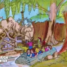 Konzeptzeichnung der Floßfahrt Splash Mountain