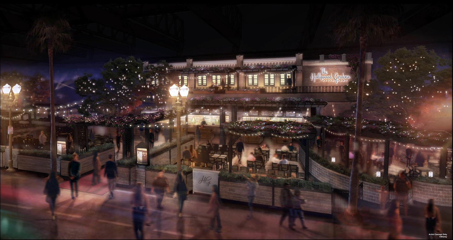 Concept Art des neuen Hollywood Gardens Restaurants in World Premier