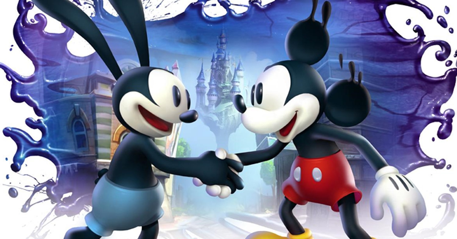 Oswald und Mickey Mouse reichen sich die Hand